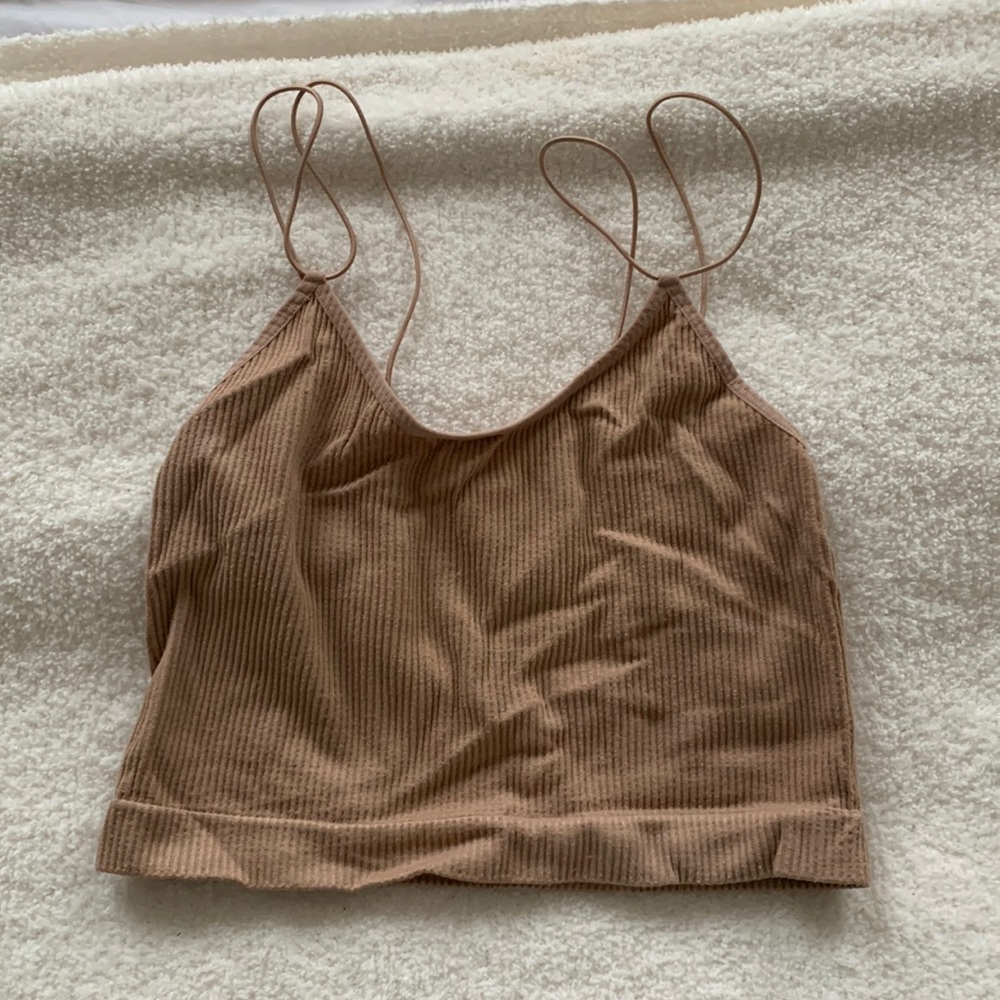 Ribbed strappy tank top